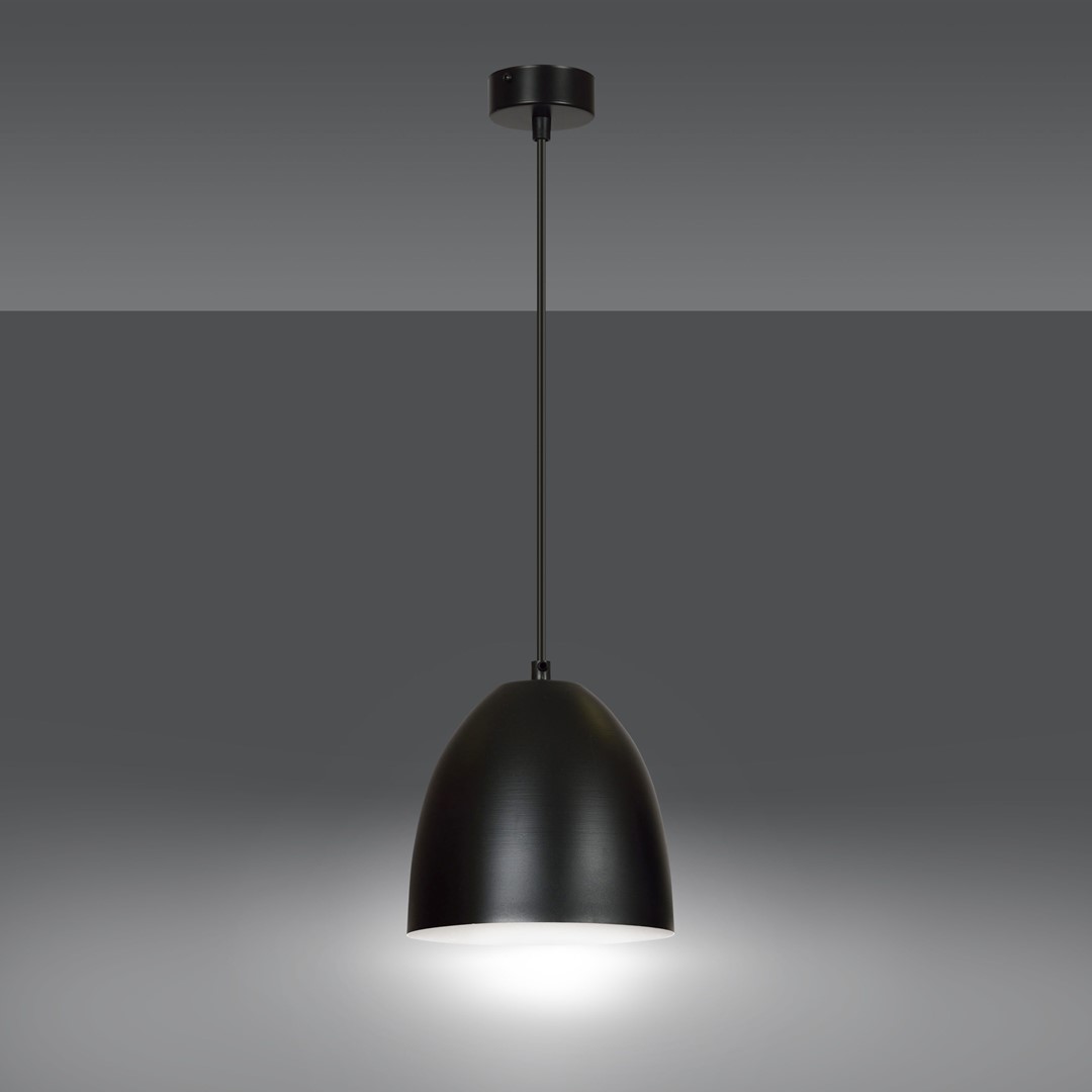 Emibig Visilica LENOX 230V 15W MAX LED E27 Čelik Crna/ Bijela