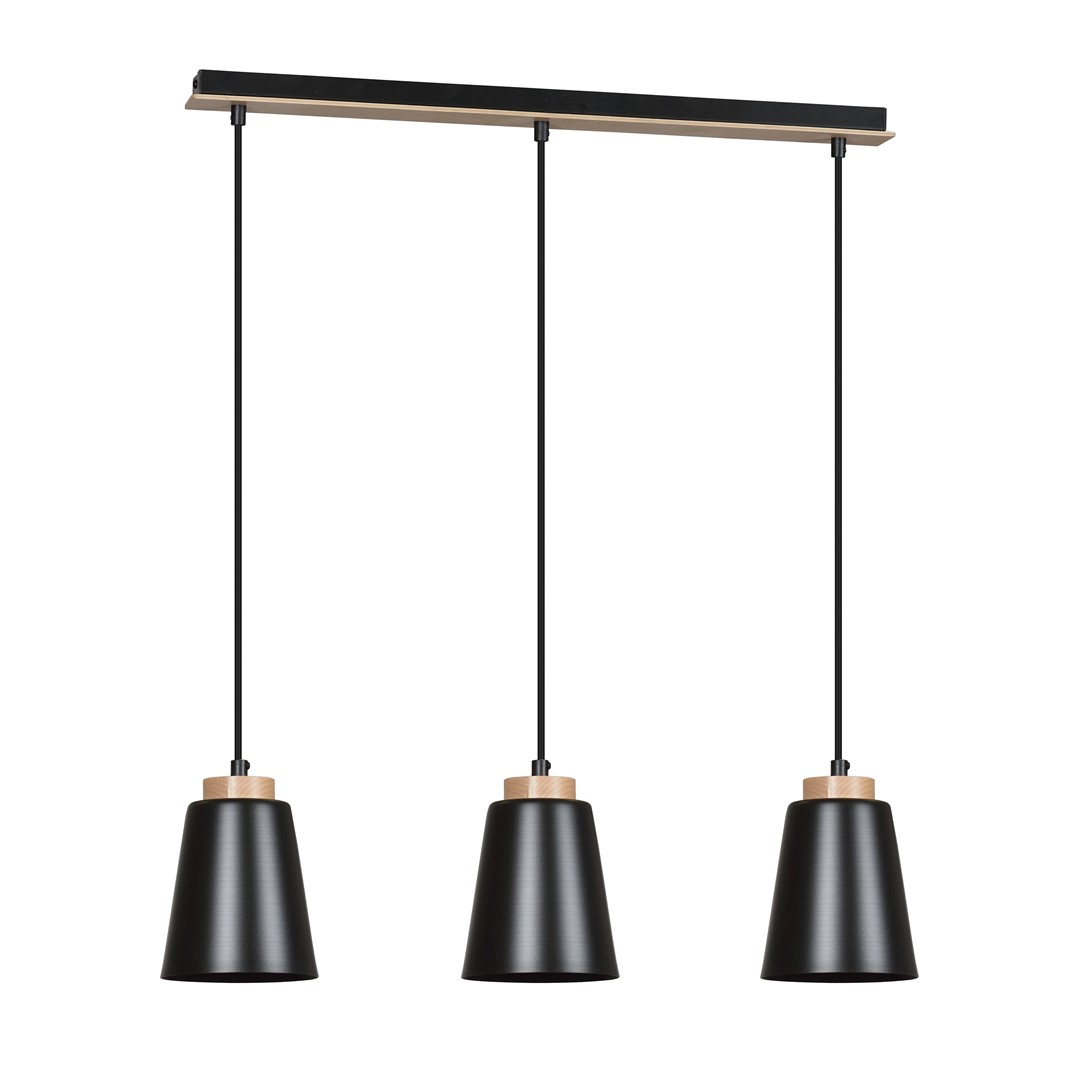 Emibig Visilica BOLERO 230V 15W MAX LED E27 Čelik/ Drvo Crna