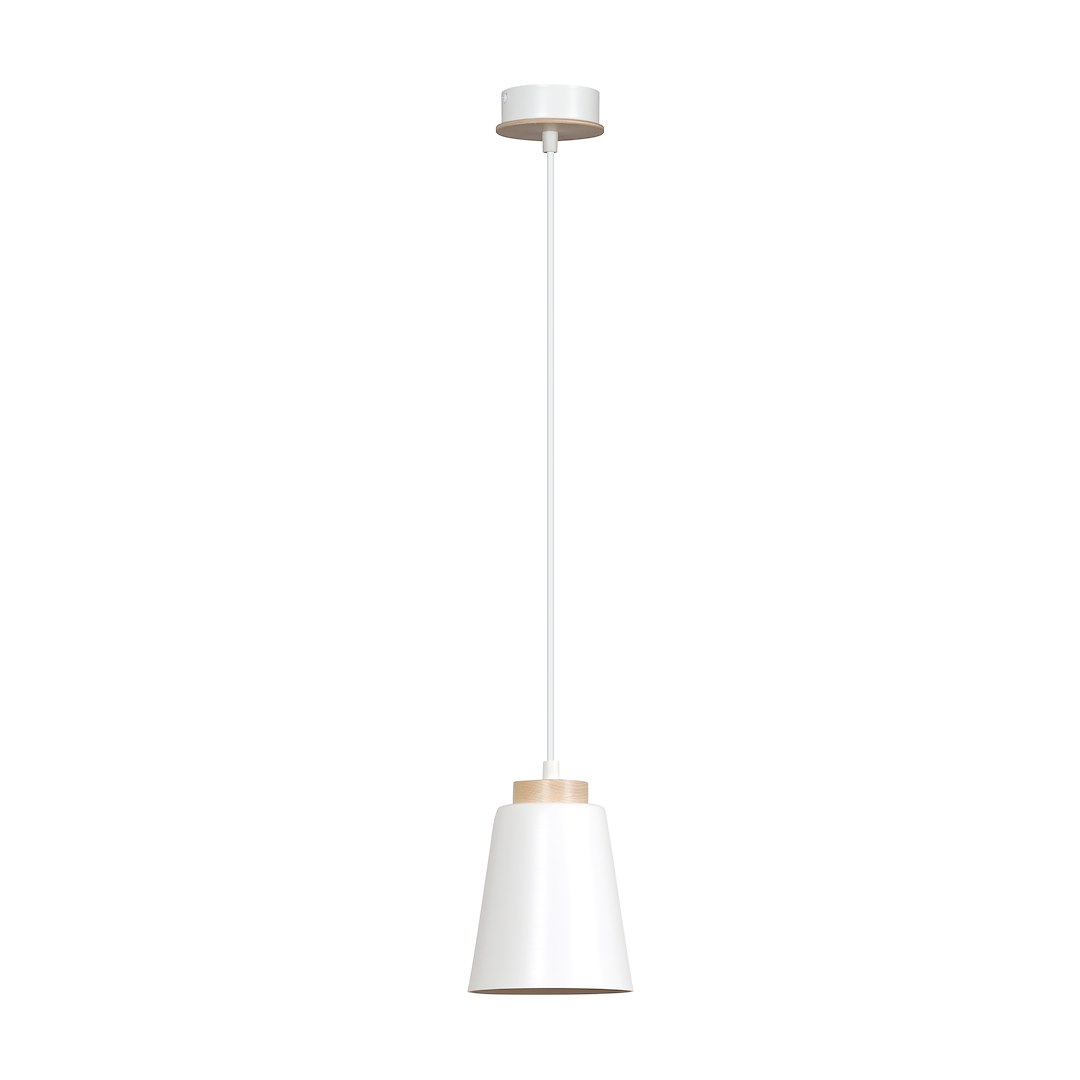 Emibig Visilica BOLERO 230V 15W MAX LED E27 Čelik/ Drvo Bijela