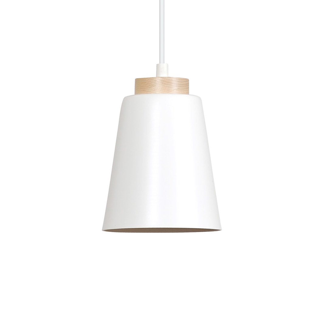 Emibig Visilica BOLERO 230V 15W MAX LED E27 Čelik/ Drvo Bijela