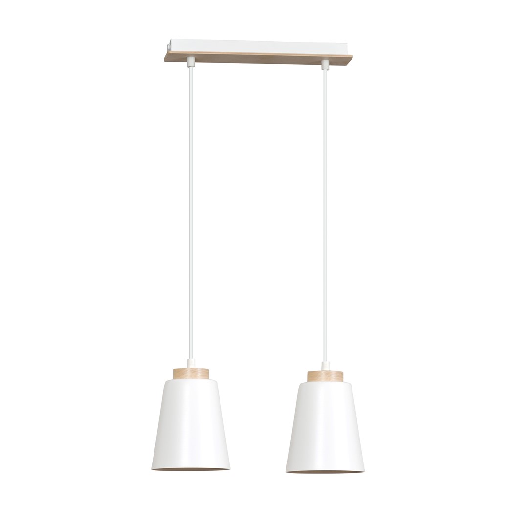 Emibig Visilica BOLERO 230V 15W MAX LED E27 Čelik/ Drvo Bijela