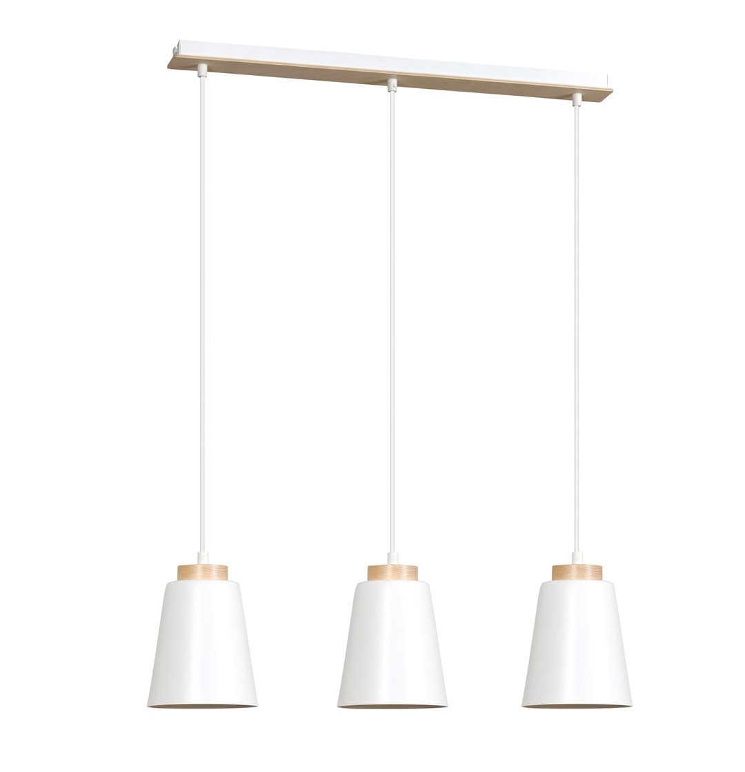 Emibig Visilica BOLERO 230V 15W MAX LED E27 Čelik/ Drvo Bijela