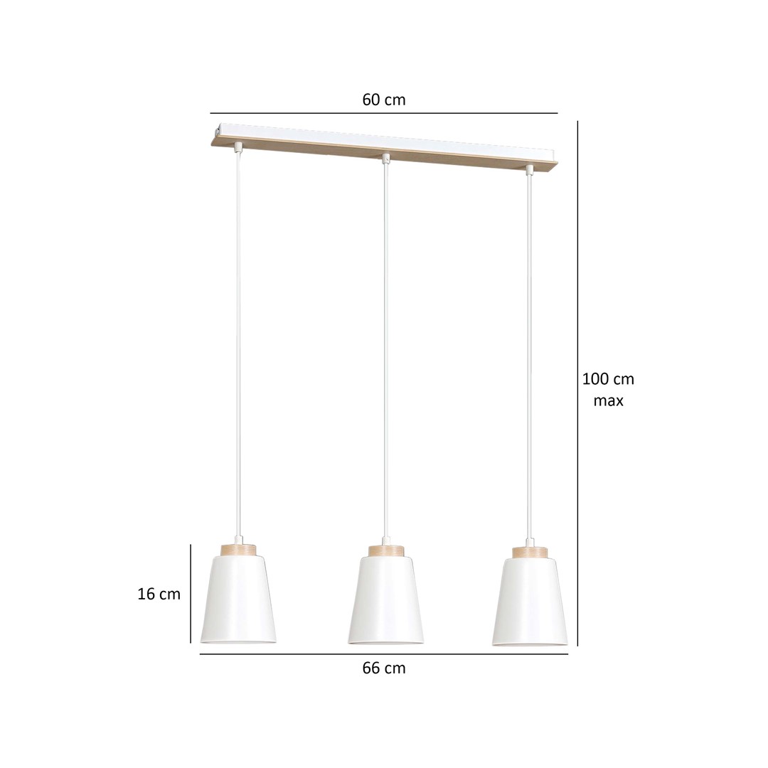 Emibig Visilica BOLERO 230V 15W MAX LED E27 Čelik/ Drvo Bijela