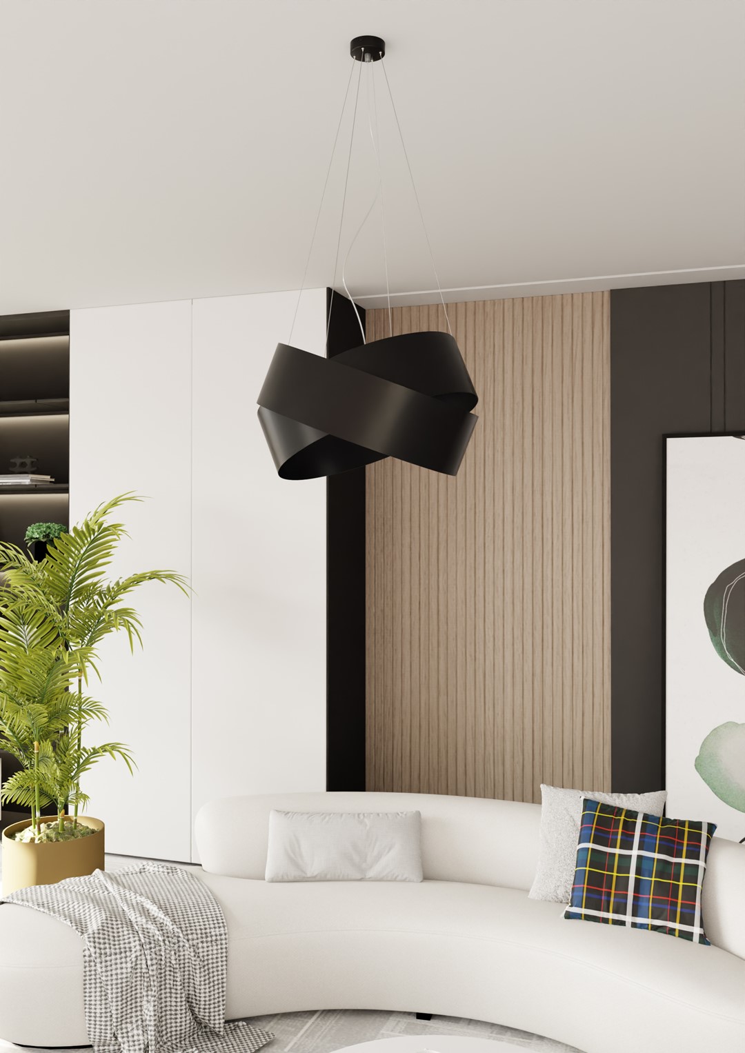 Emibig Visilica VIENO 230V 15W MAX LED E27 Čelik Crna