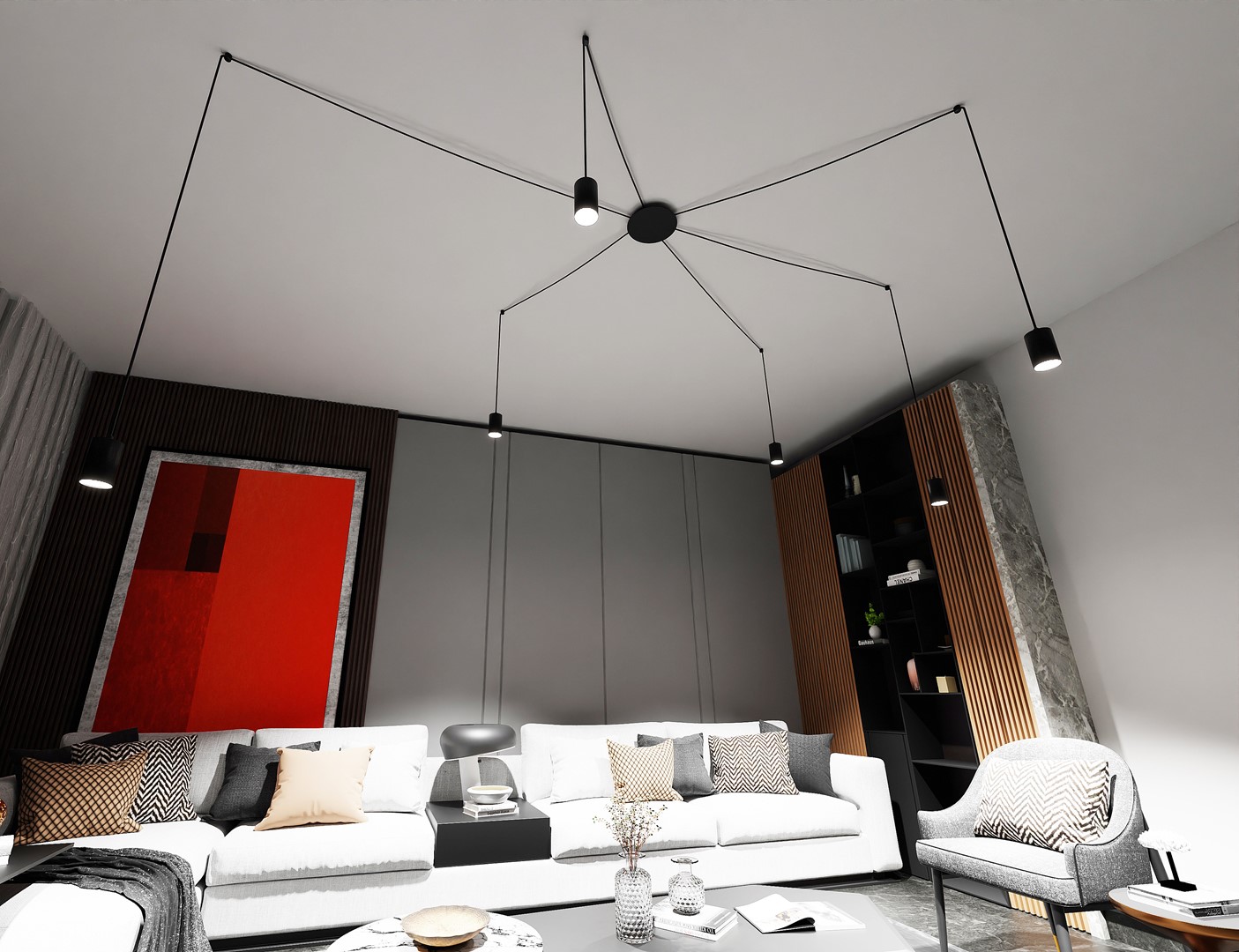 Emibig Visilica TRAKER 230V 10W MAX LED GU10 Čelik Crna
