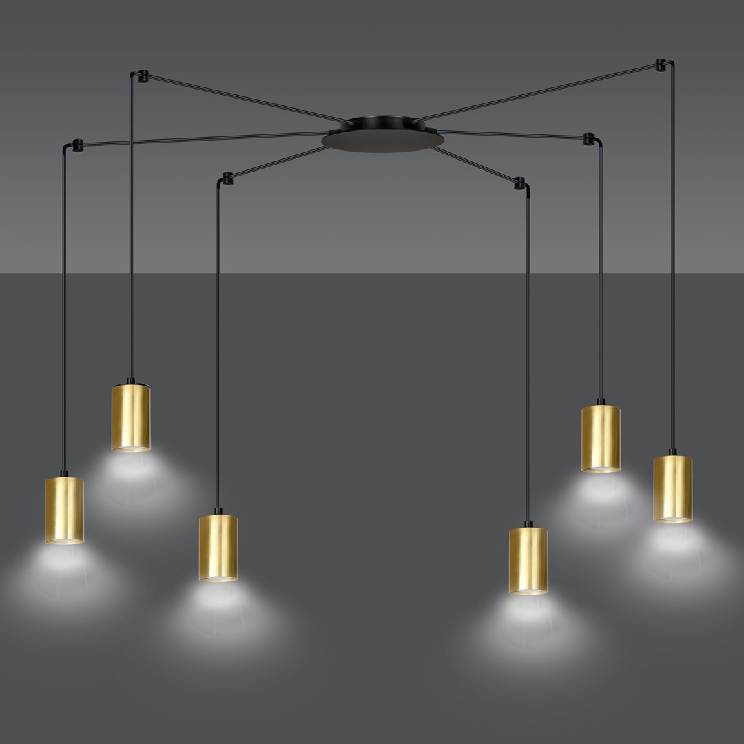 Emibig Visilica TRAKER 230V 10W MAX LED GU10 Čelik Crna/ Zlatna