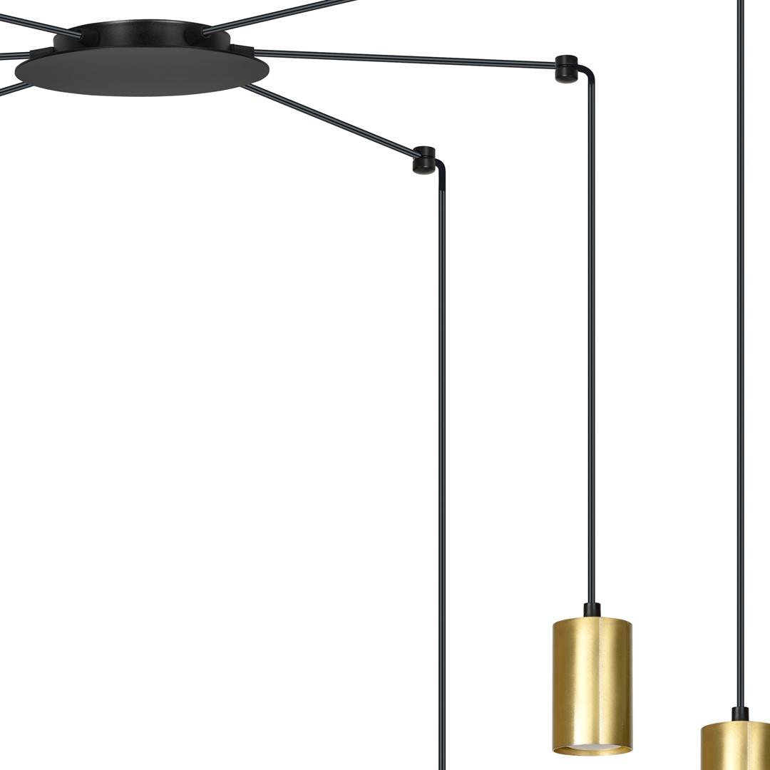 Emibig Visilica TRAKER 230V 10W MAX LED GU10 Čelik Crna/ Zlatna