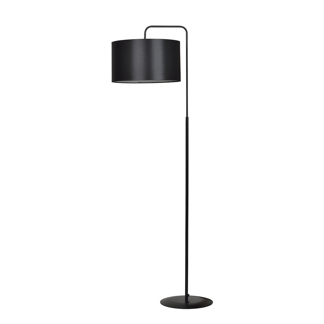 Emibig Podna lampa TRAPO 230V 15W MAX LED E27 Čelik/ Tkanina Crna