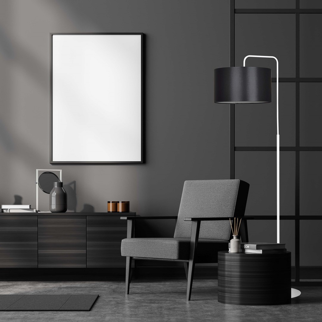Emibig Podna lampa TRAPO 230V 15W MAX LED E27 Čelik/ Tkanina Bijela