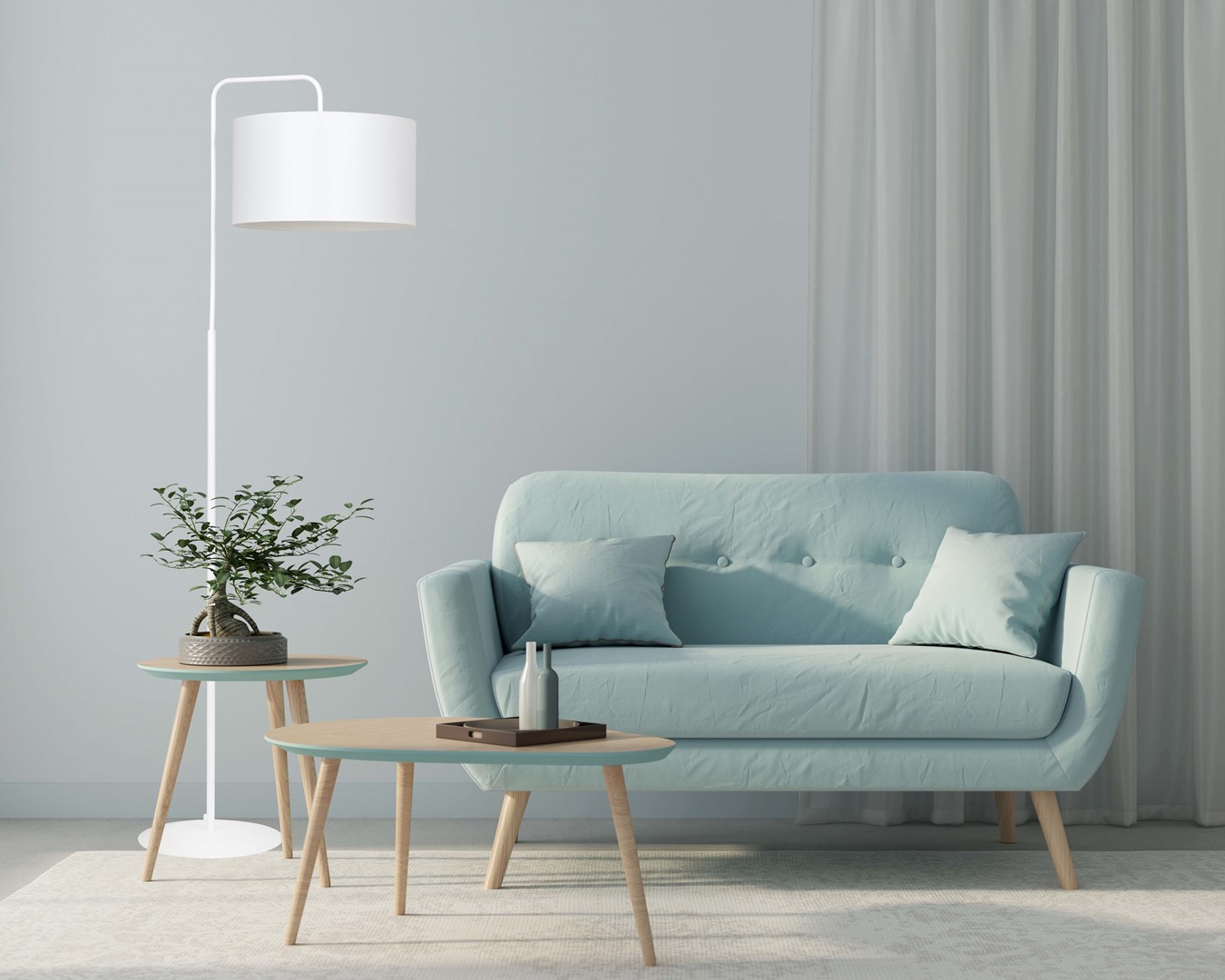 Emibig Podna lampa TRAPO 230V 15W MAX LED E27 Čelik/ Tkanina Bijela