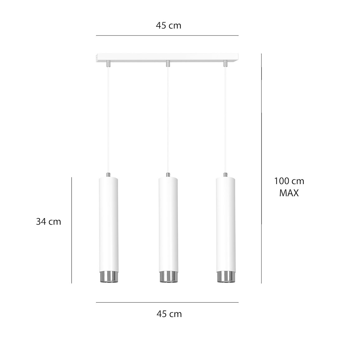 Emibig Visilica KIBO 230V 10W MAX LED GU10 Čelik Bijela/ Srebrna