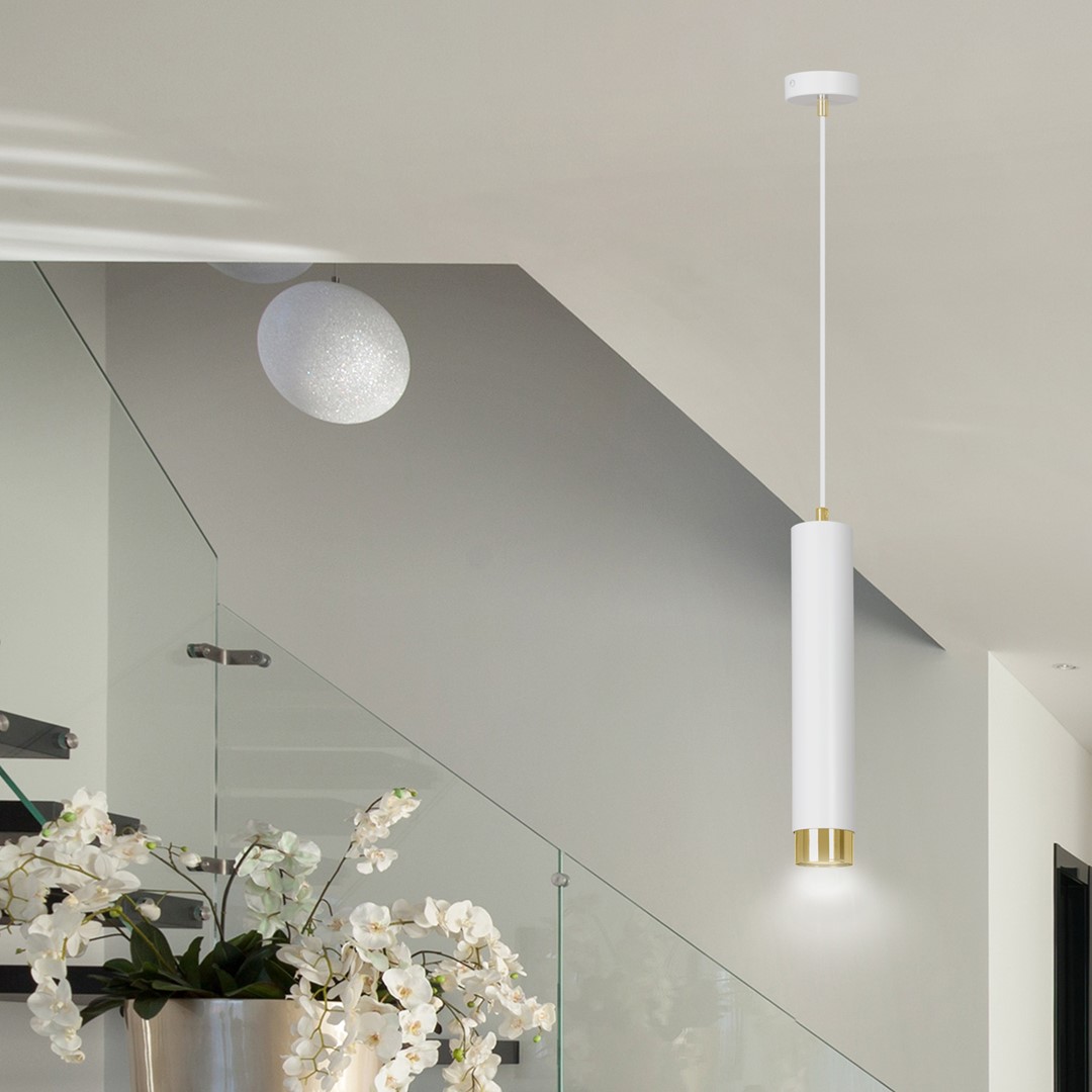 Emibig Visilica KIBO 230V 10W MAX LED GU10 Čelik Bijela/ Zlatna