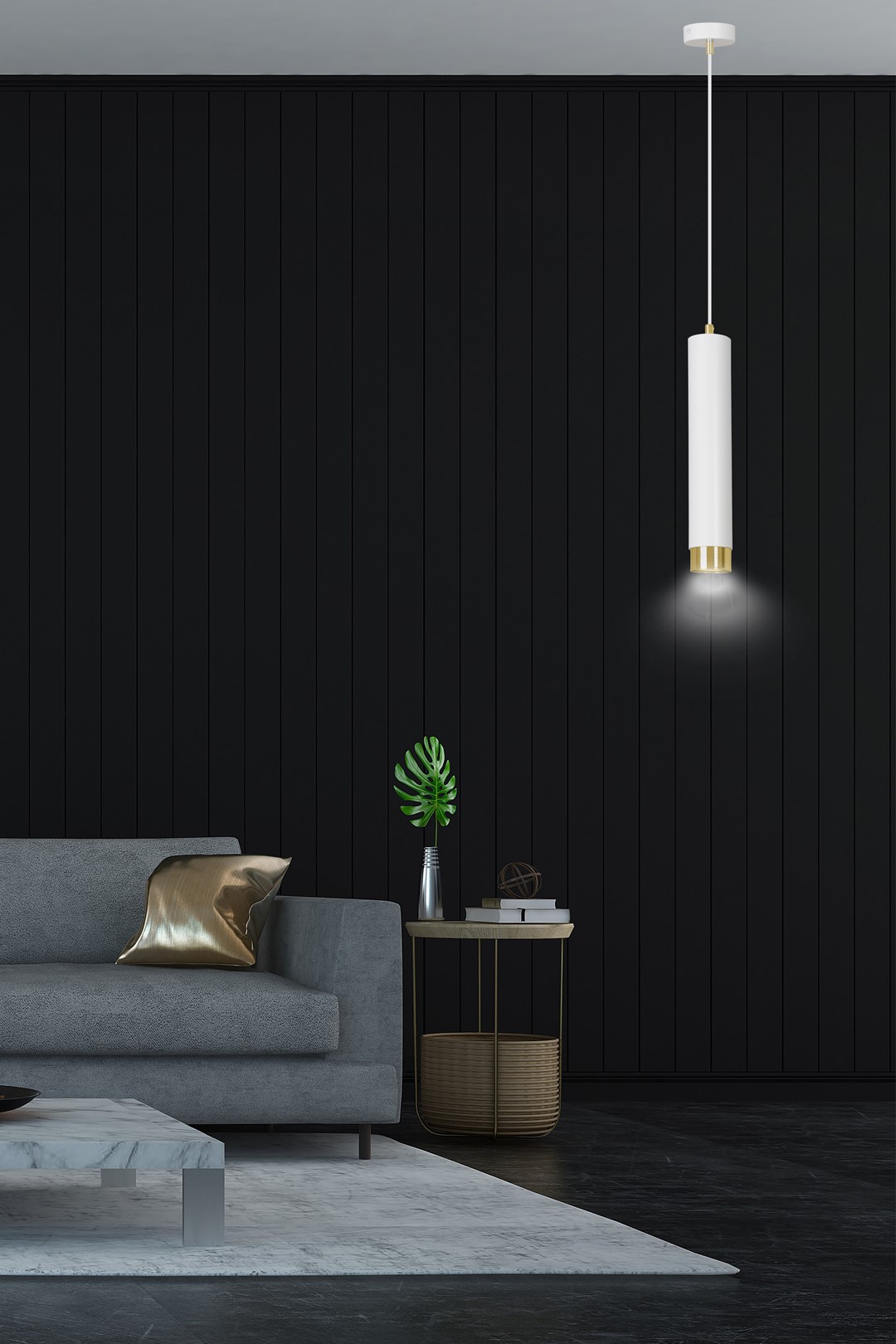 Emibig Visilica KIBO 230V 10W MAX LED GU10 Čelik Bijela/ Zlatna