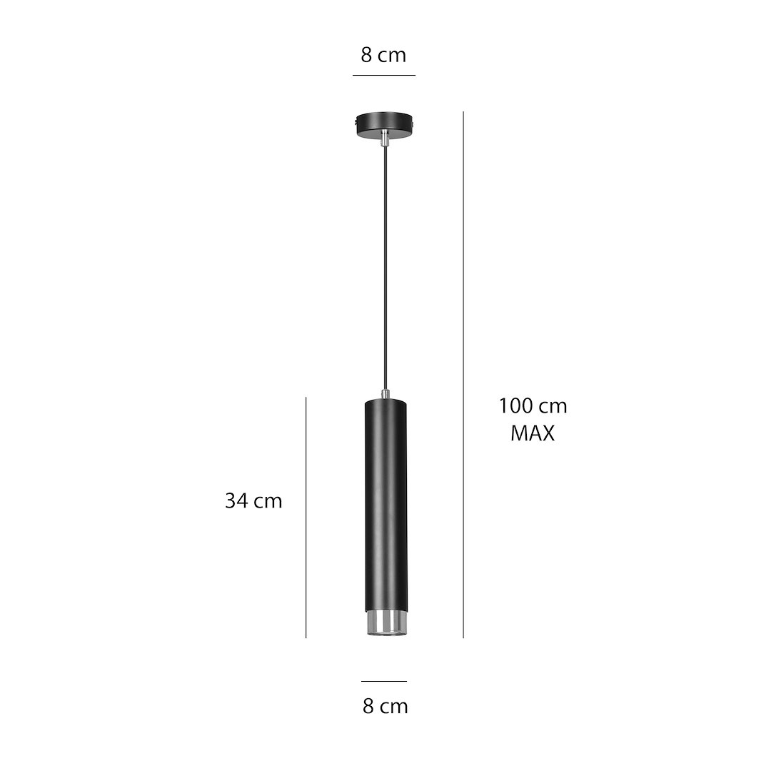 Emibig Visilica KIBO 230V 10W MAX LED GU10 Čelik Crna/ Srebrna