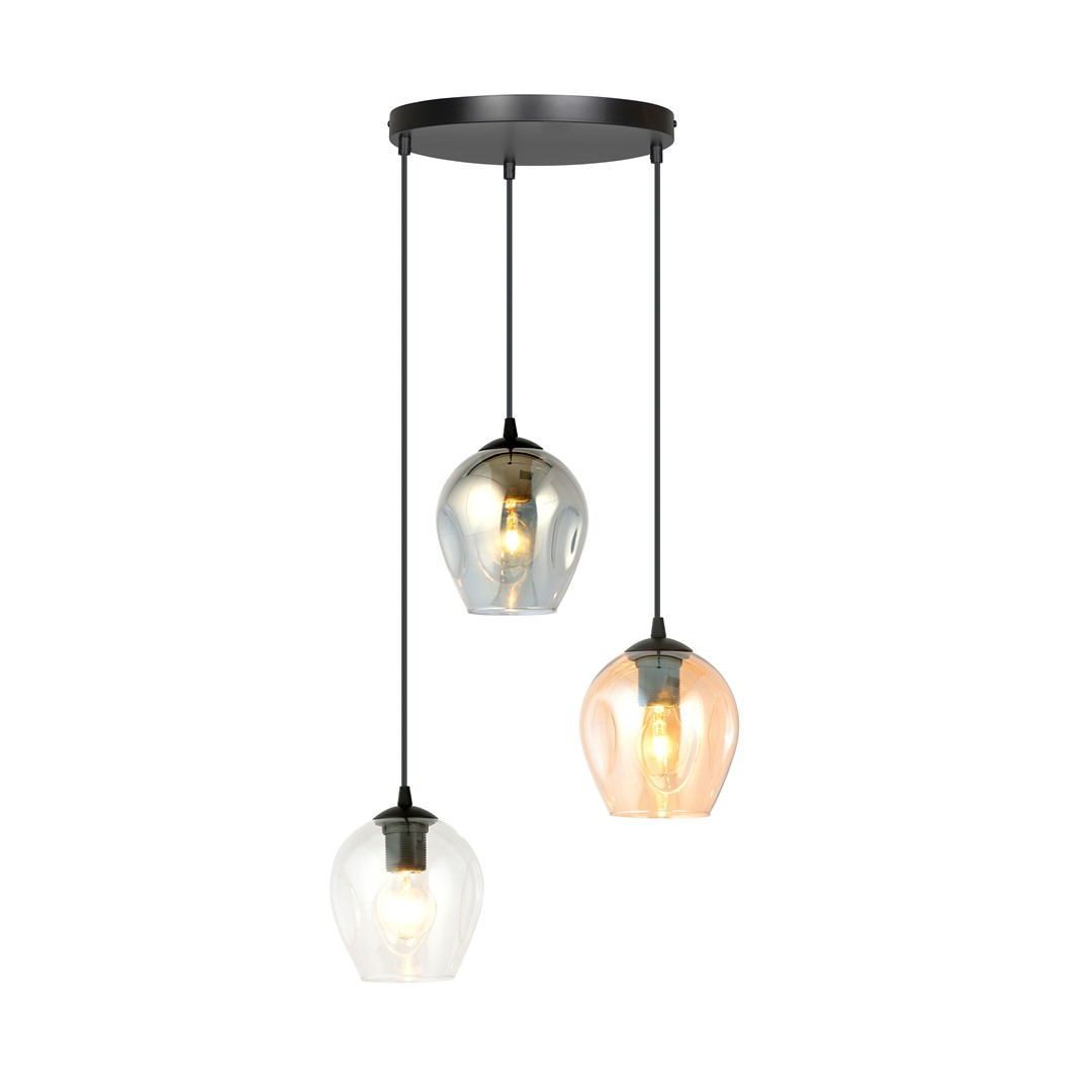 Emibig Visilica ISTAR 230V 10W MAX LED E27 Čelik/ Staklo Crna