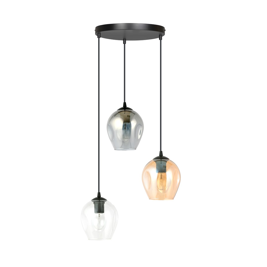 Emibig Visilica ISTAR 230V 10W MAX LED E27 Čelik/ Staklo Crna