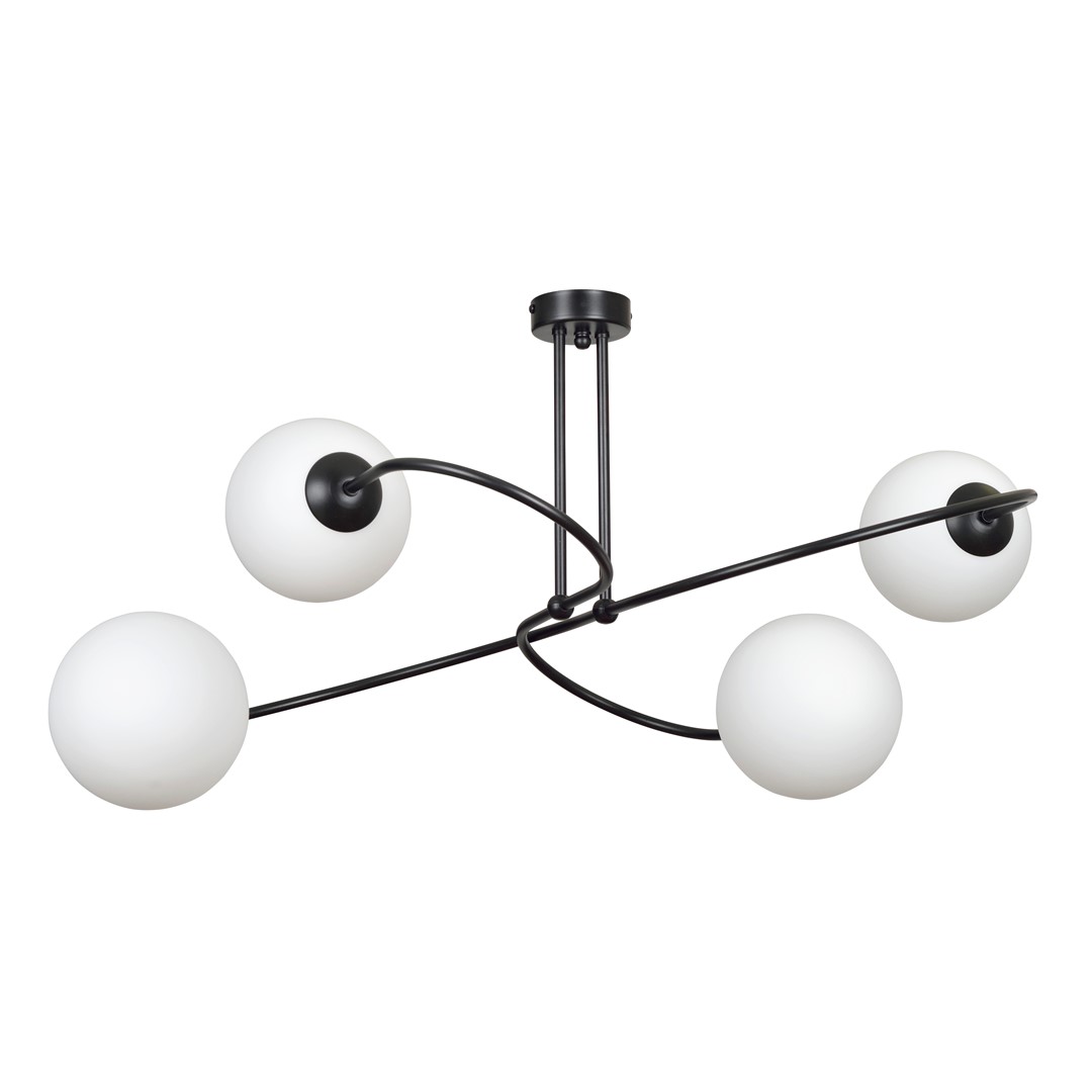 Emibig Stropna svjetiljka SELBI 230V 10W MAX LED E14 Čelik/ Staklo Crna