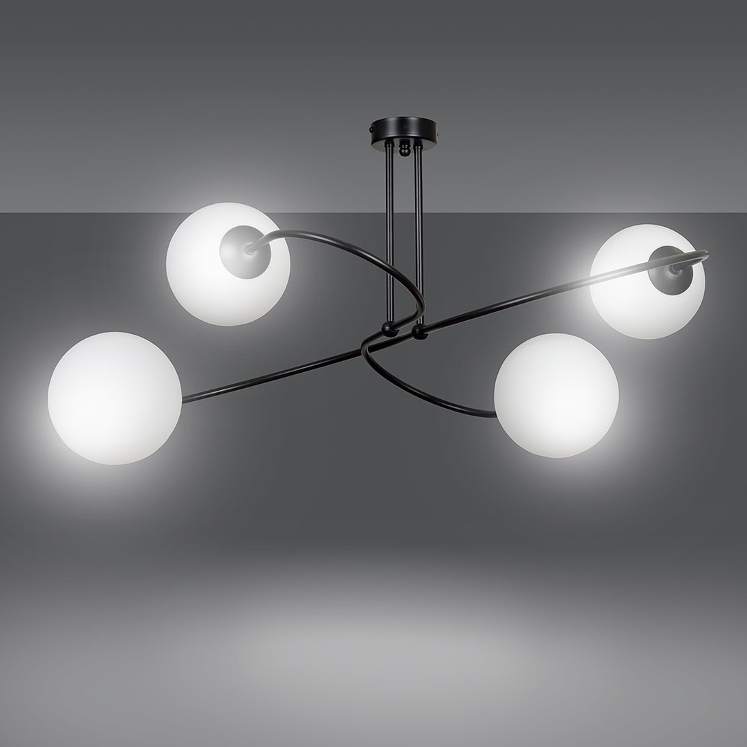 Emibig Stropna svjetiljka SELBI 230V 10W MAX LED E14 Čelik/ Staklo Crna
