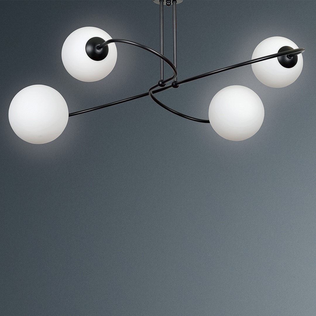 Emibig Stropna svjetiljka SELBI 230V 10W MAX LED E14 Čelik/ Staklo Crna