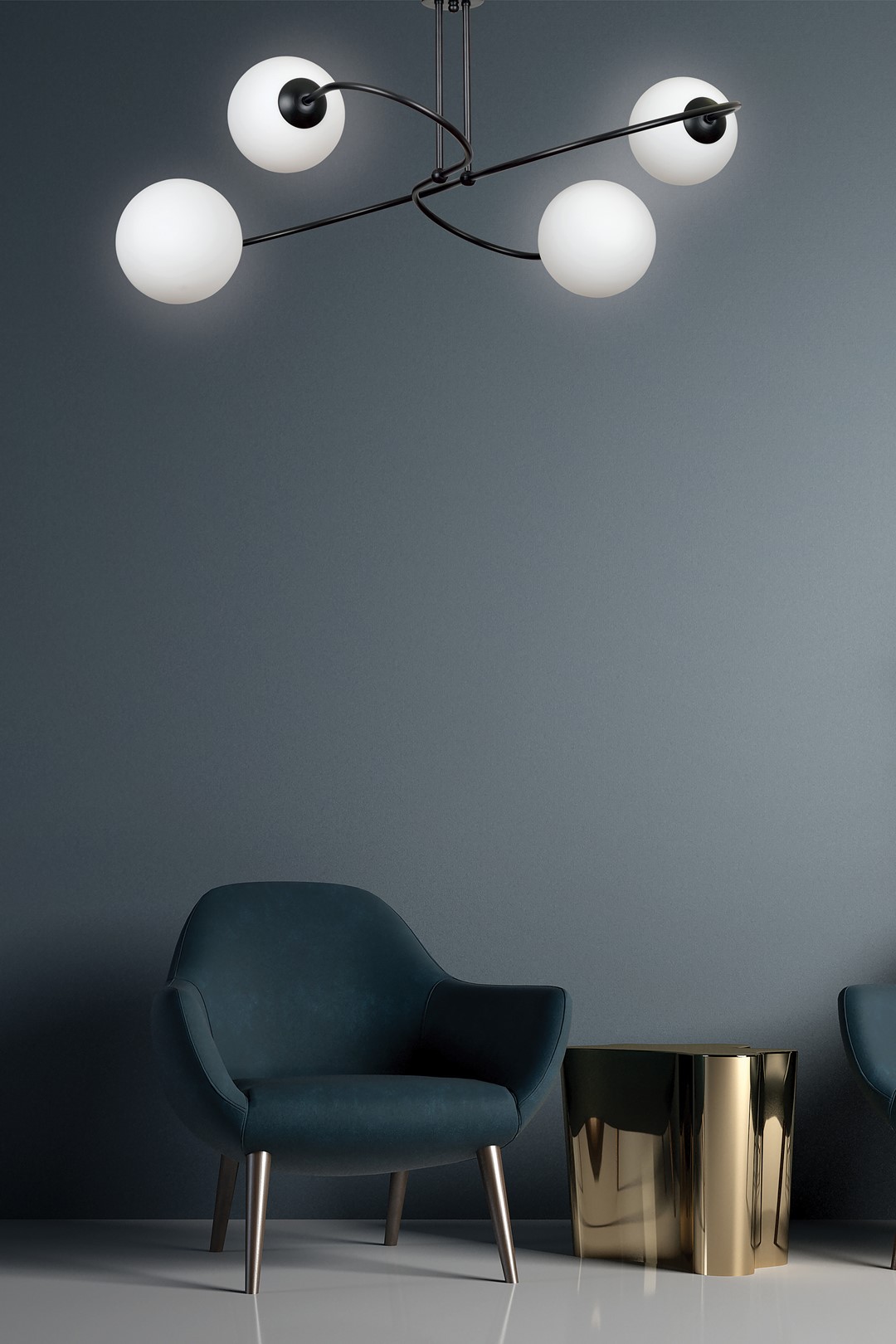 Emibig Stropna svjetiljka SELBI 230V 10W MAX LED E14 Čelik/ Staklo Crna