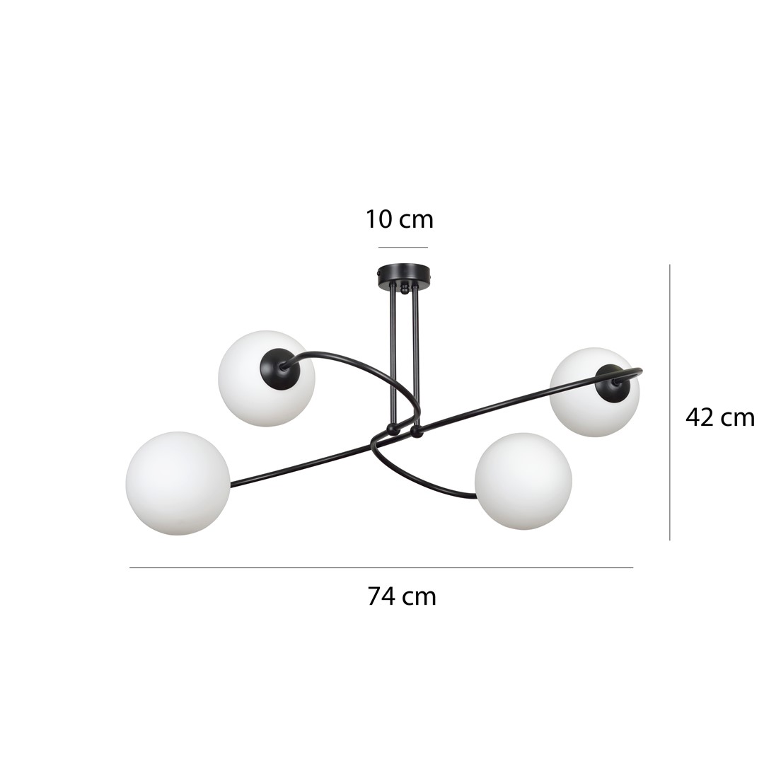 Emibig Stropna svjetiljka SELBI 230V 10W MAX LED E14 Čelik/ Staklo Crna