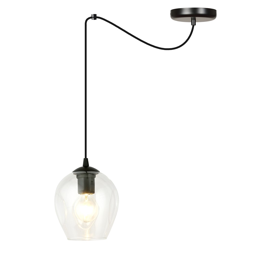 Emibig Visilica LEVEL 230V 15W MAX LED E27 Čelik/ Staklo Crna