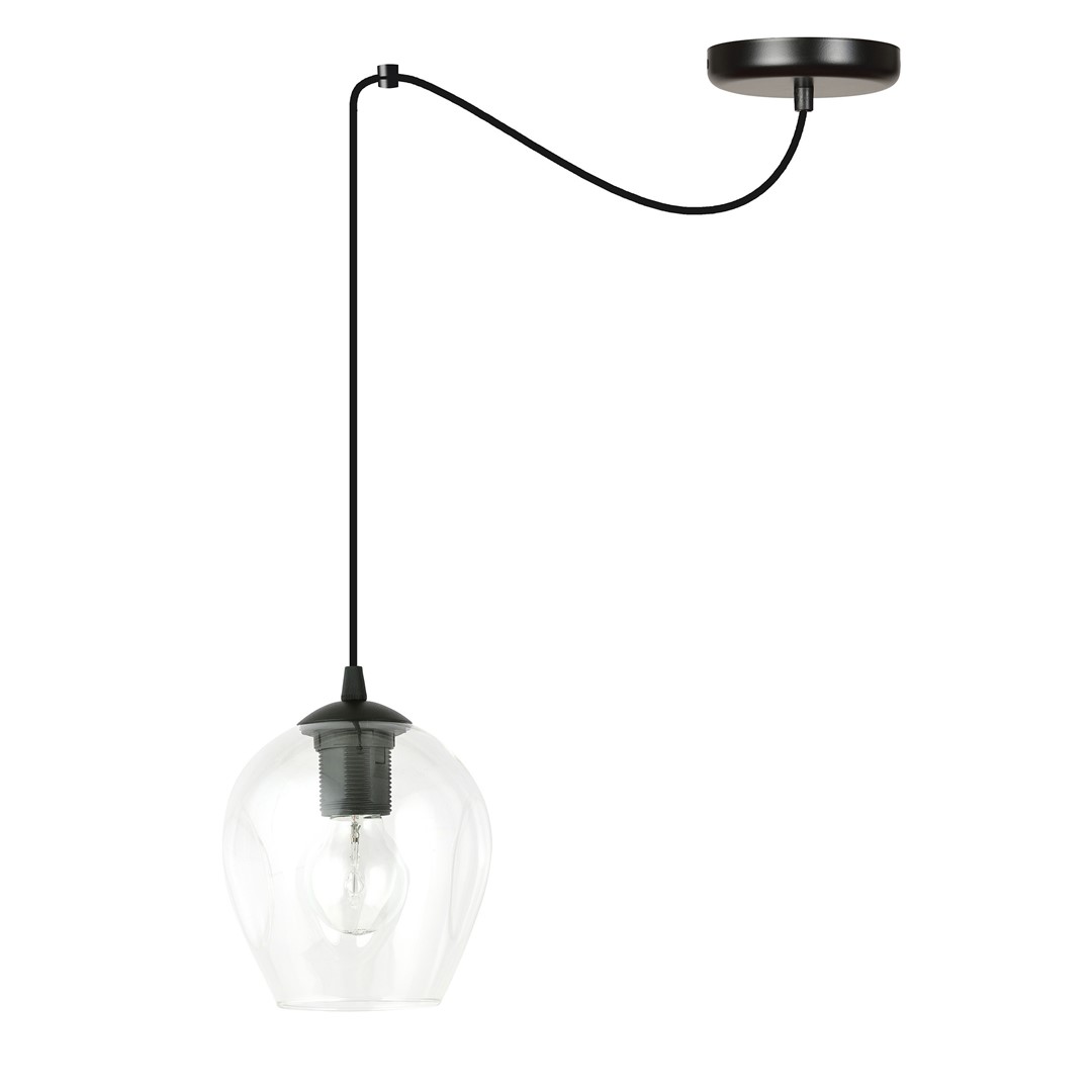 Emibig Visilica LEVEL 230V 15W MAX LED E27 Čelik/ Staklo Crna