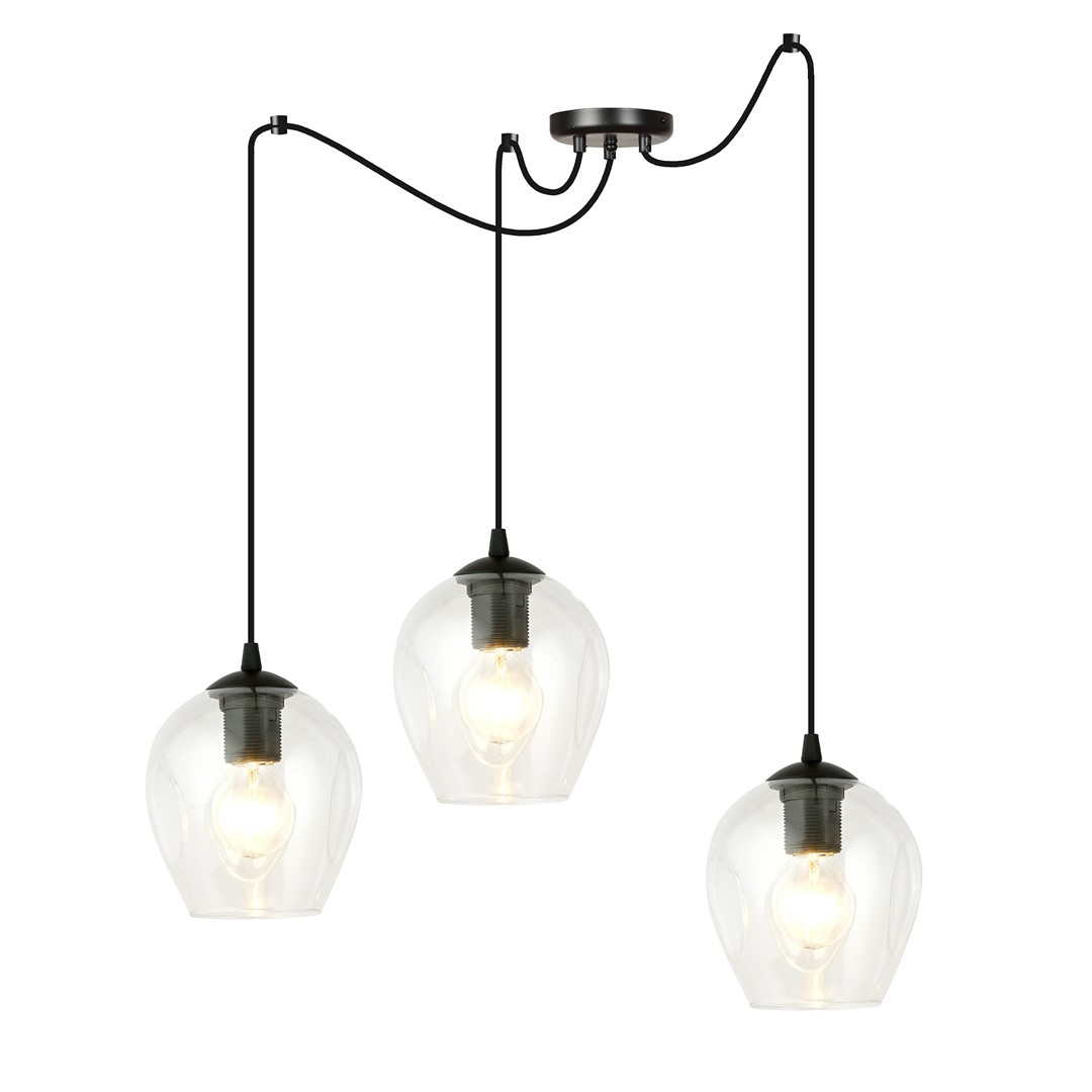 Emibig Visilica LEVEL 230V 15W MAX LED E27 Čelik/ Staklo Crna
