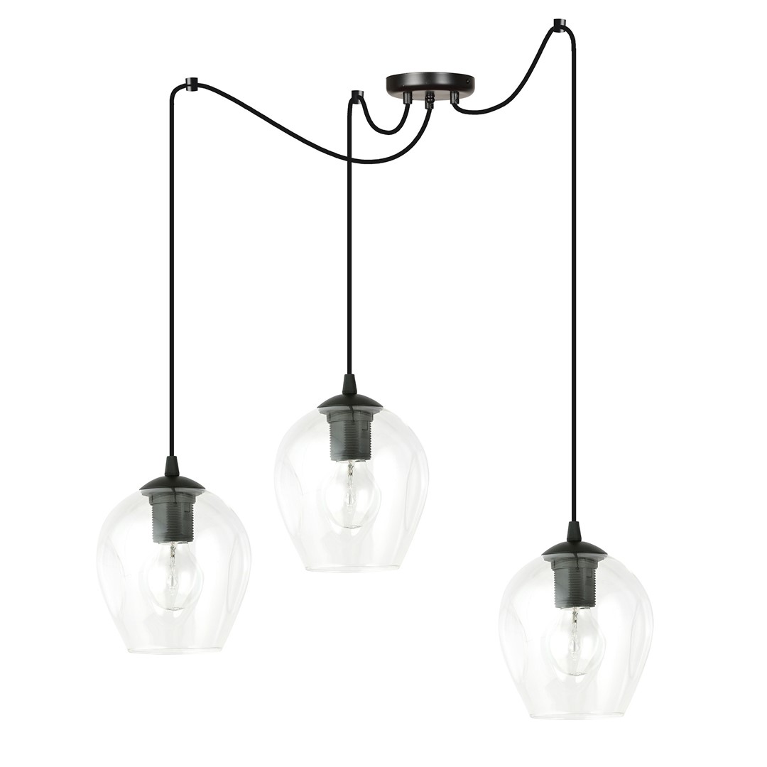 Emibig Visilica LEVEL 230V 15W MAX LED E27 Čelik/ Staklo Crna