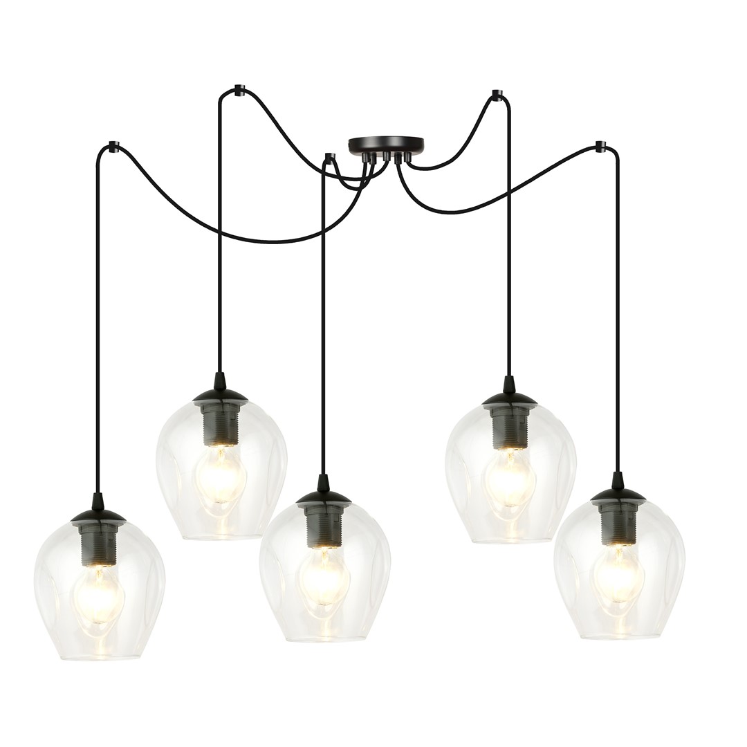 Emibig Visilica LEVEL 230V 15W MAX LED E27 Čelik/ Staklo Crna