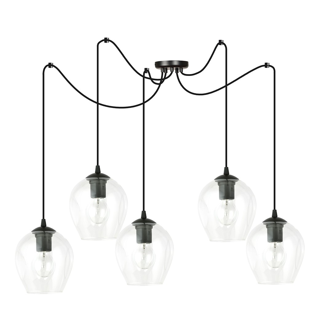 Emibig Visilica LEVEL 230V 15W MAX LED E27 Čelik/ Staklo Crna