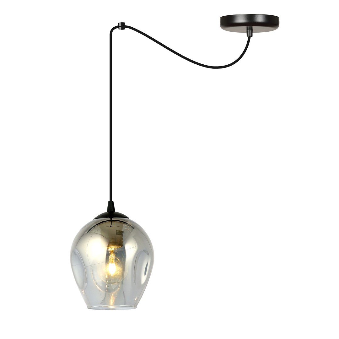 Emibig Visilica LEVEL 230V 15W MAX LED E27 Čelik/ Staklo Crna