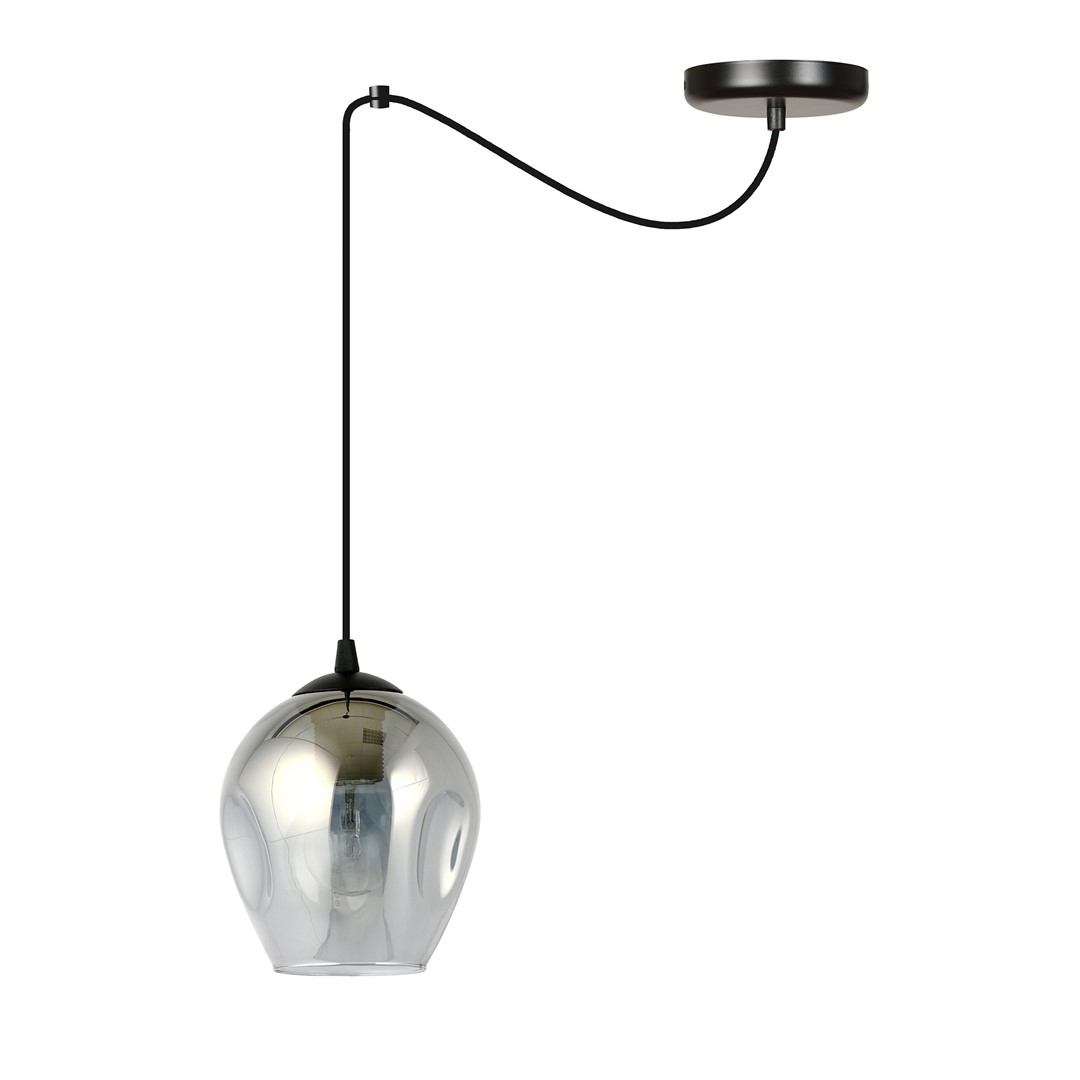 Emibig Visilica LEVEL 230V 15W MAX LED E27 Čelik/ Staklo Crna