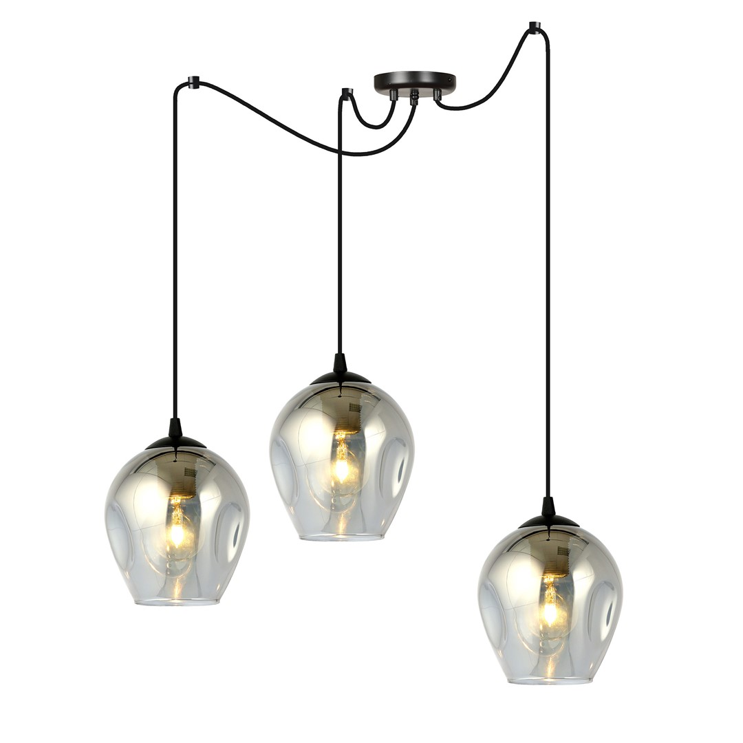 Emibig Visilica LEVEL 230V 15W MAX LED E27 Čelik/ Staklo Crna