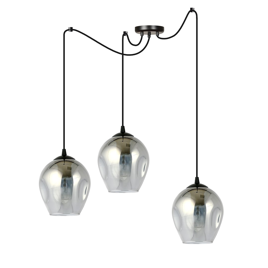 Emibig Visilica LEVEL 230V 15W MAX LED E27 Čelik/ Staklo Crna