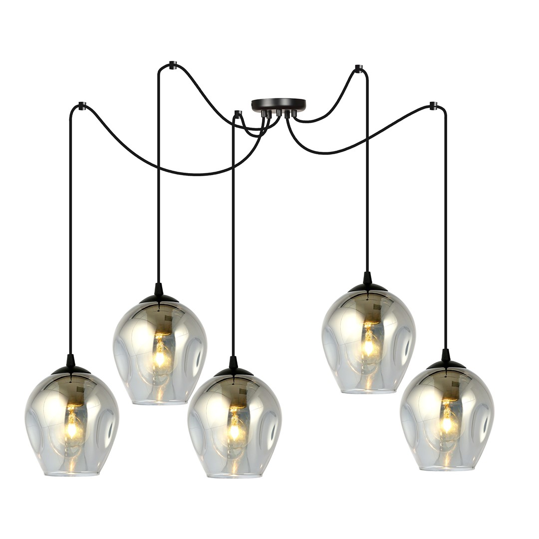 Emibig Visilica LEVEL 230V 15W MAX LED E27 Čelik/ Staklo Crna