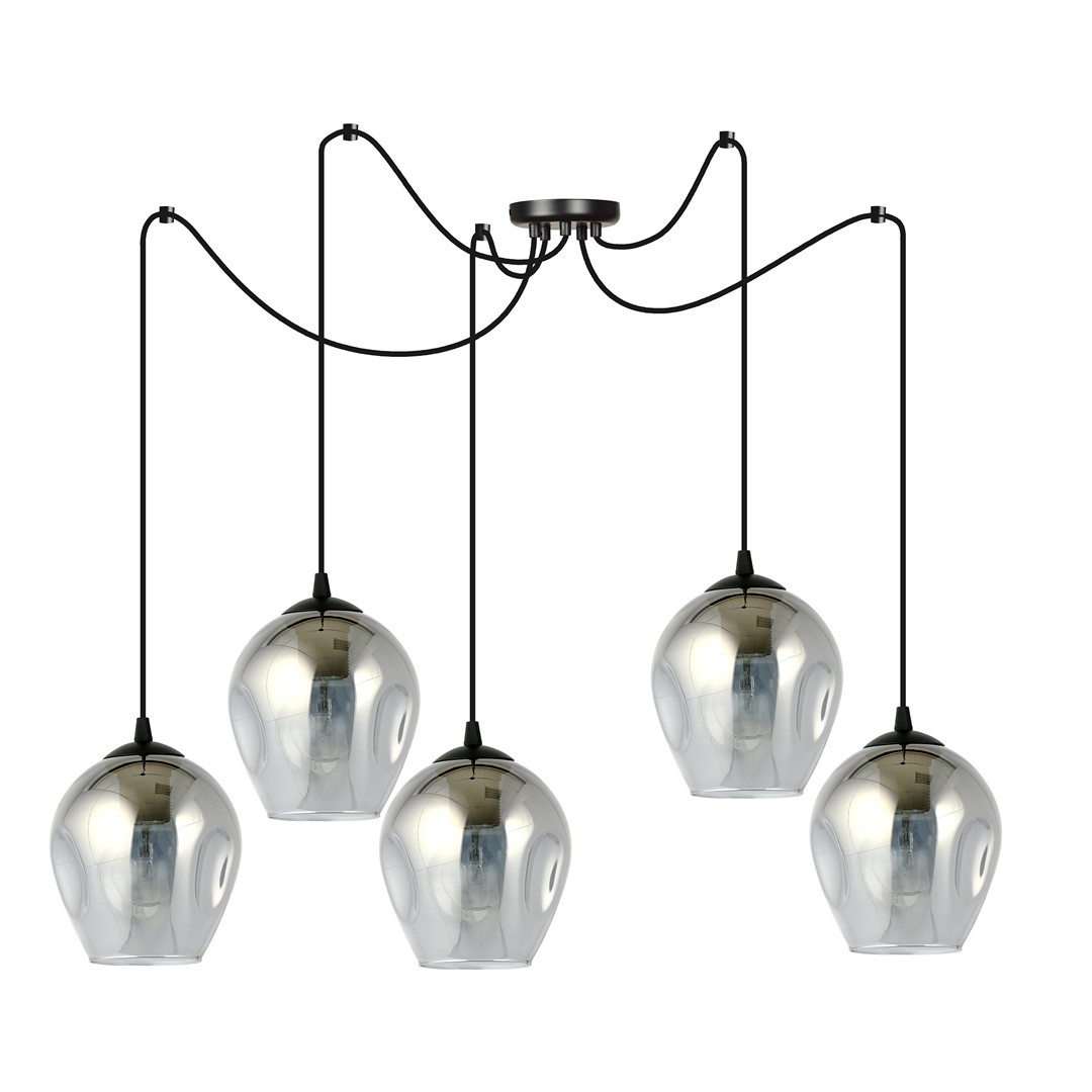 Emibig Visilica LEVEL 230V 15W MAX LED E27 Čelik/ Staklo Crna