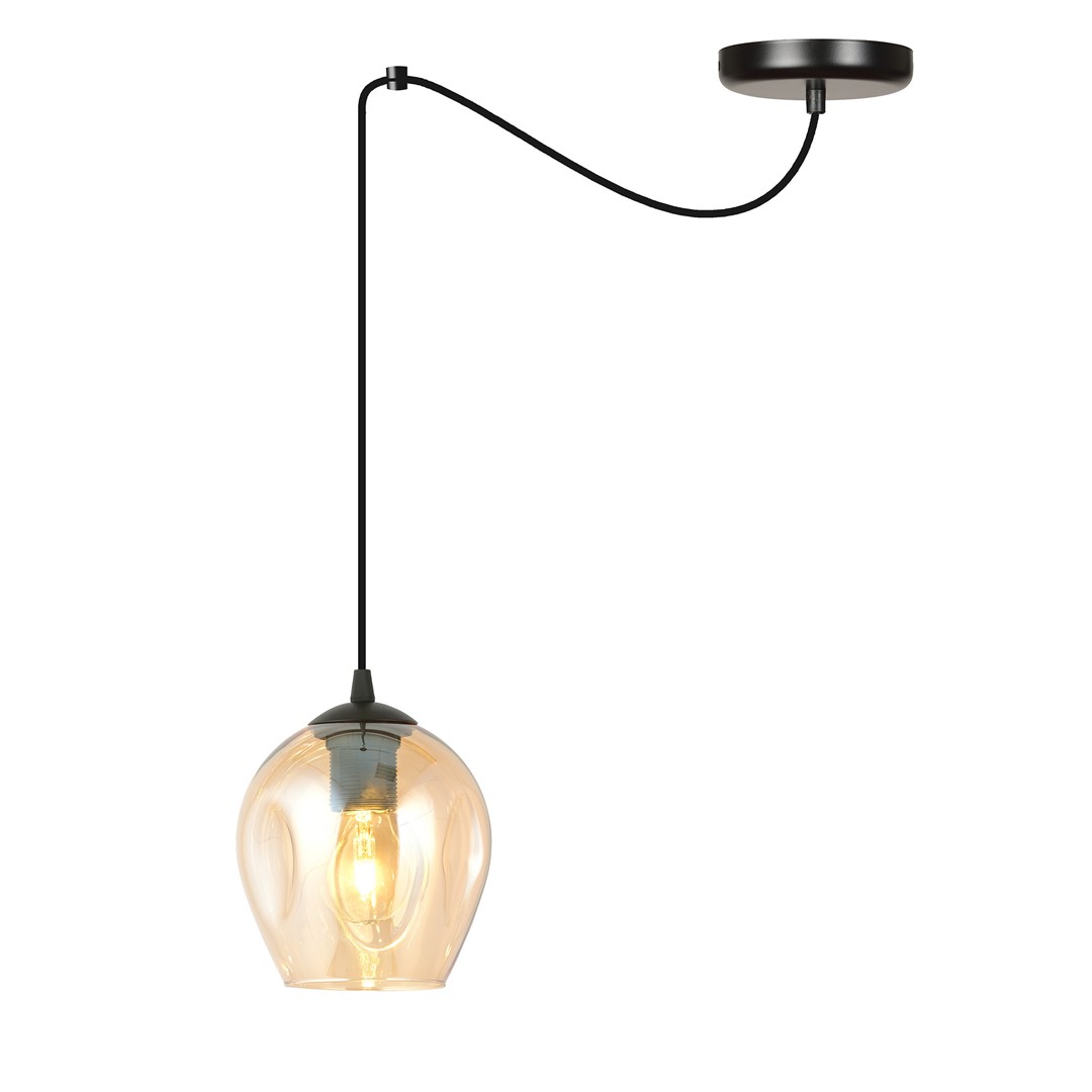 Emibig Visilica LEVEL 230V 15W MAX LED E27 Čelik/ Staklo Crna