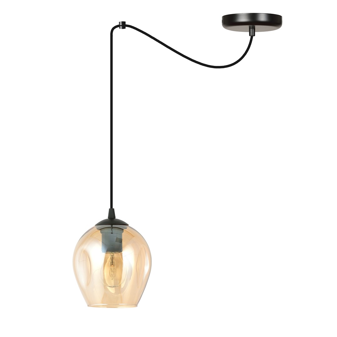 Emibig Visilica LEVEL 230V 15W MAX LED E27 Čelik/ Staklo Crna