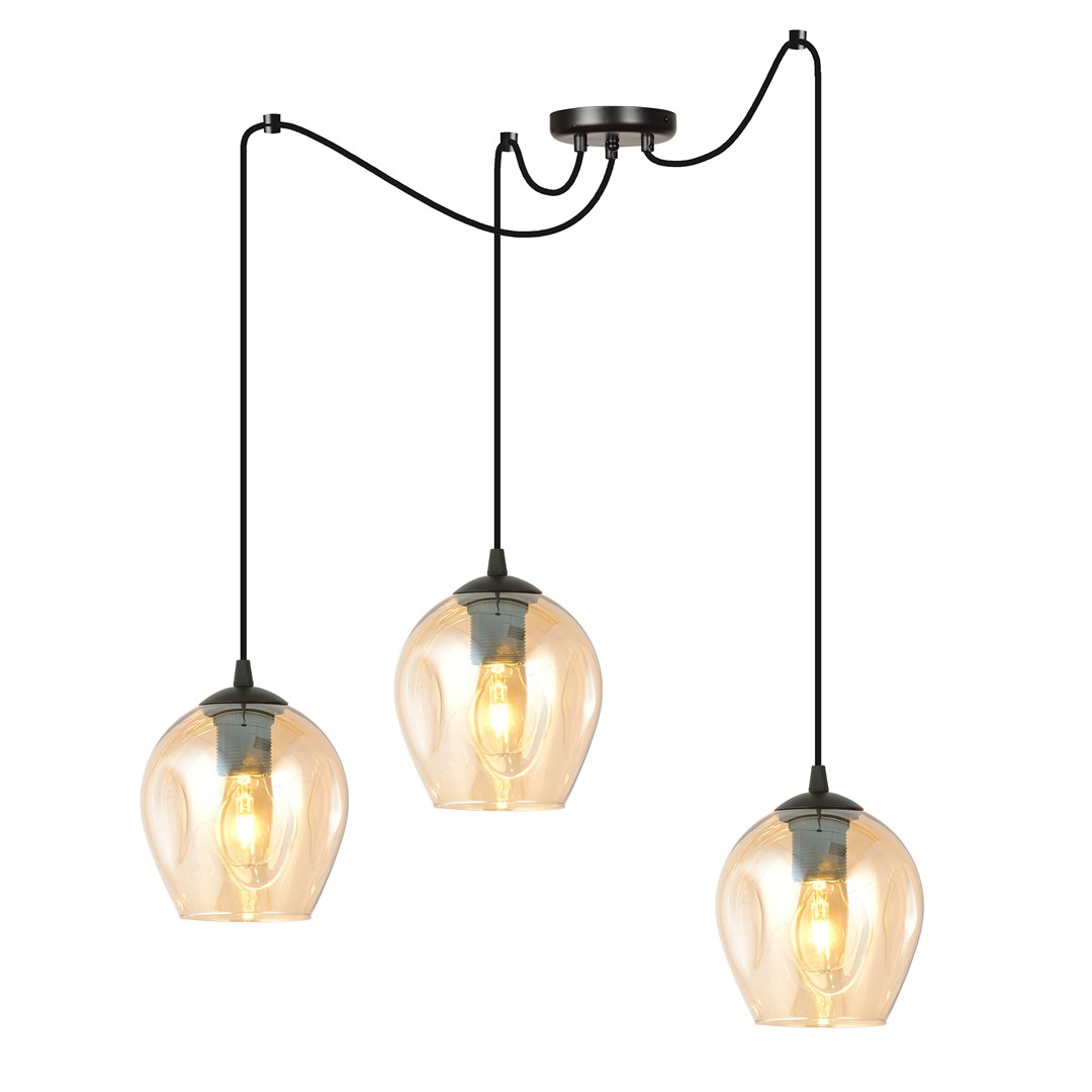 Emibig Visilica LEVEL 230V 15W MAX LED E27 Čelik/ Staklo Crna