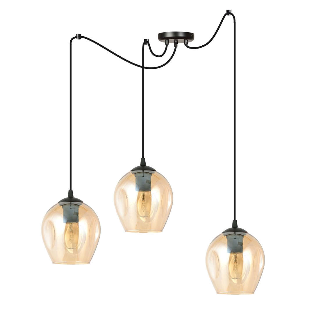 Emibig Visilica LEVEL 230V 15W MAX LED E27 Čelik/ Staklo Crna