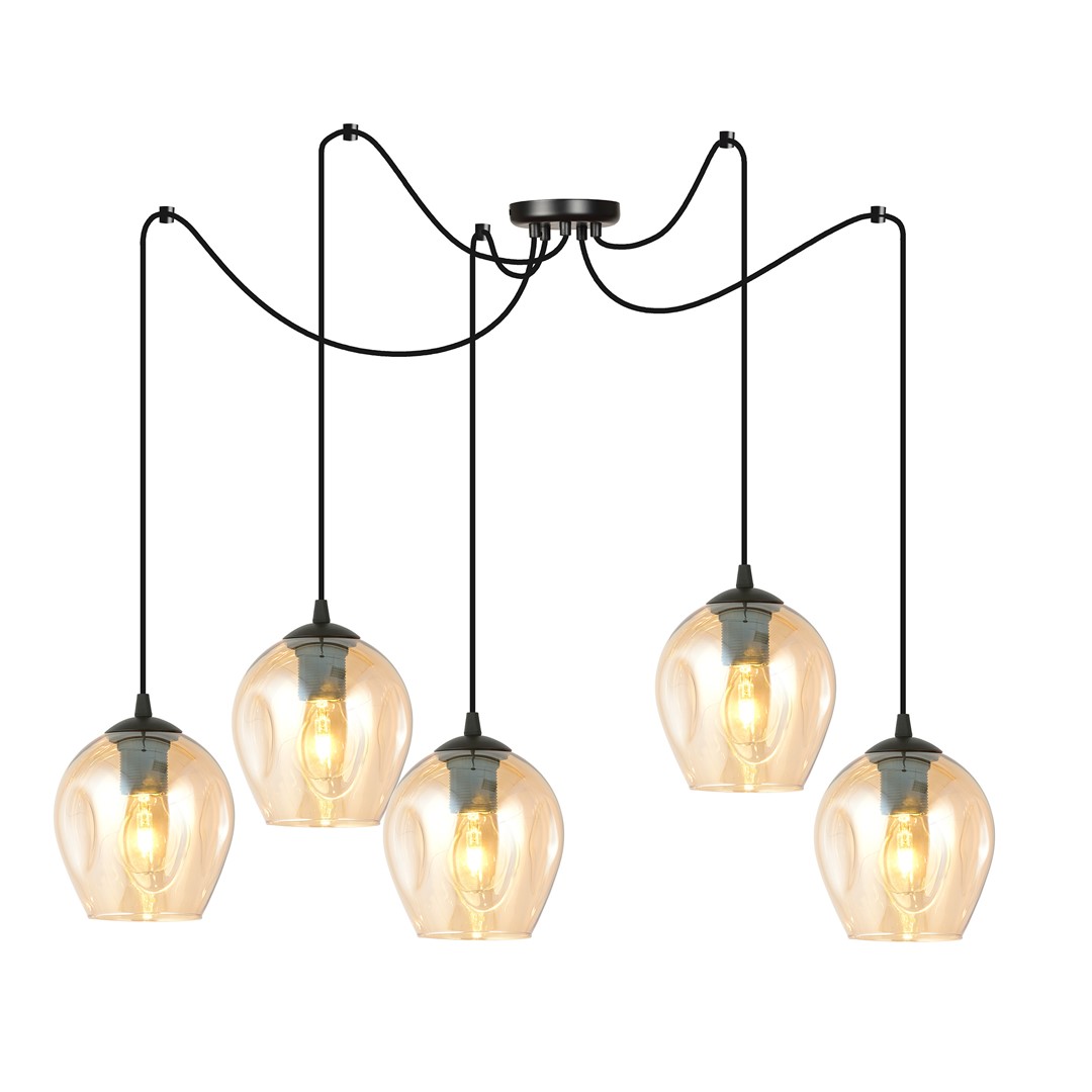 Emibig Visilica LEVEL 230V 15W MAX LED E27 Čelik/ Staklo Crna