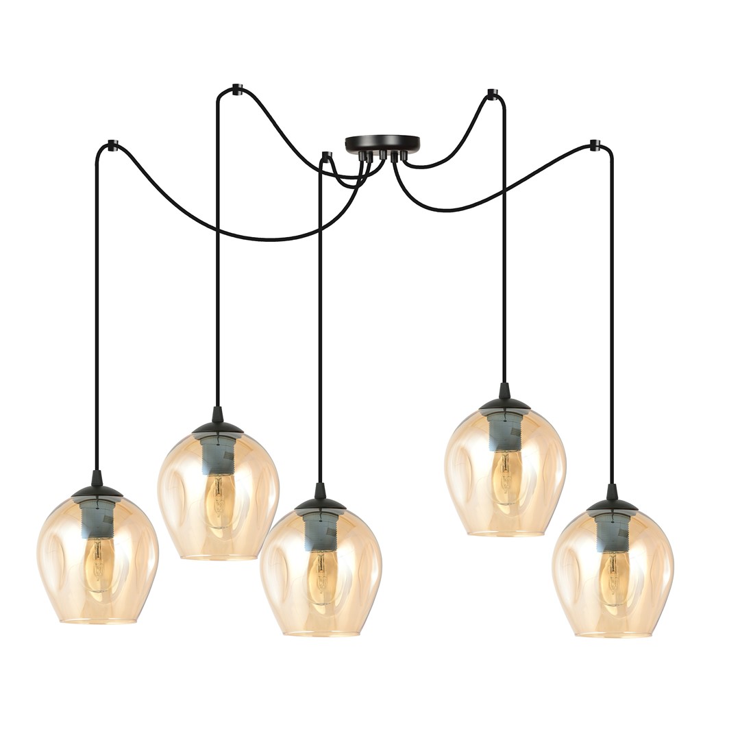 Emibig Visilica LEVEL 230V 15W MAX LED E27 Čelik/ Staklo Crna