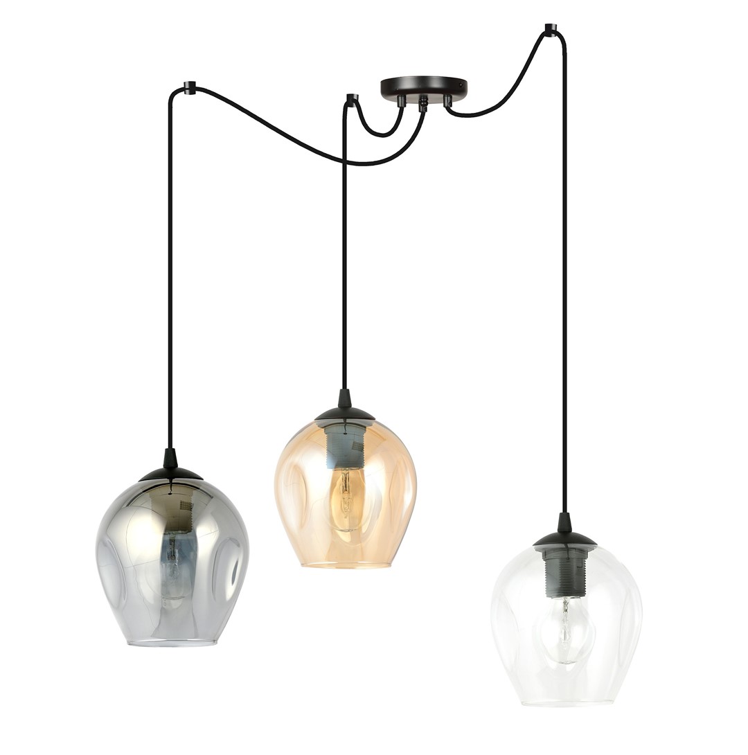 Emibig Visilica LEVEL 230V 15W MAX LED E27 Čelik/ Staklo Crna