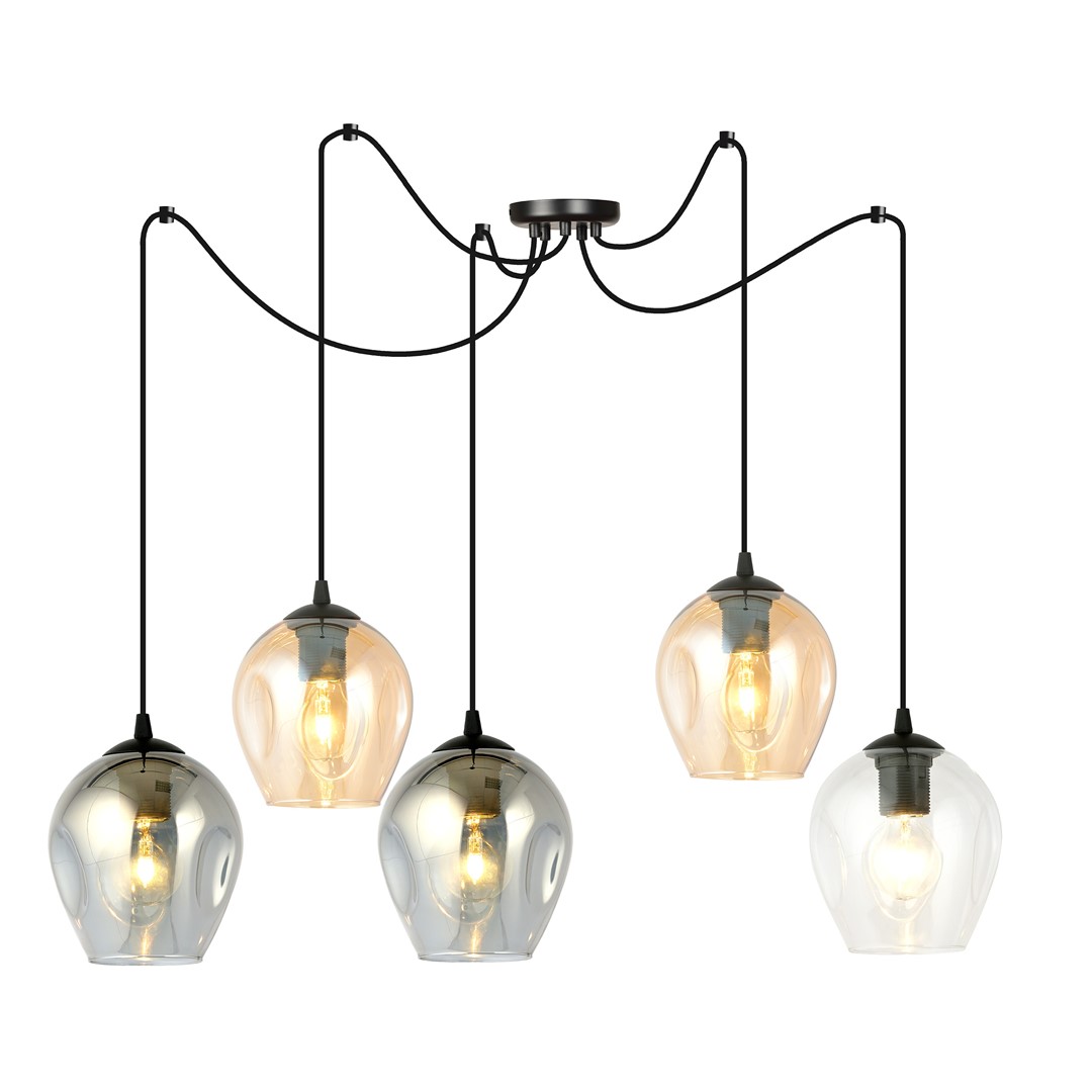 Emibig Visilica LEVEL 230V 15W MAX LED E27 Čelik/ Staklo Crna