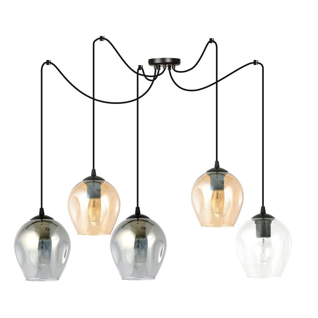 Emibig Visilica LEVEL 230V 15W MAX LED E27 Čelik/ Staklo Crna