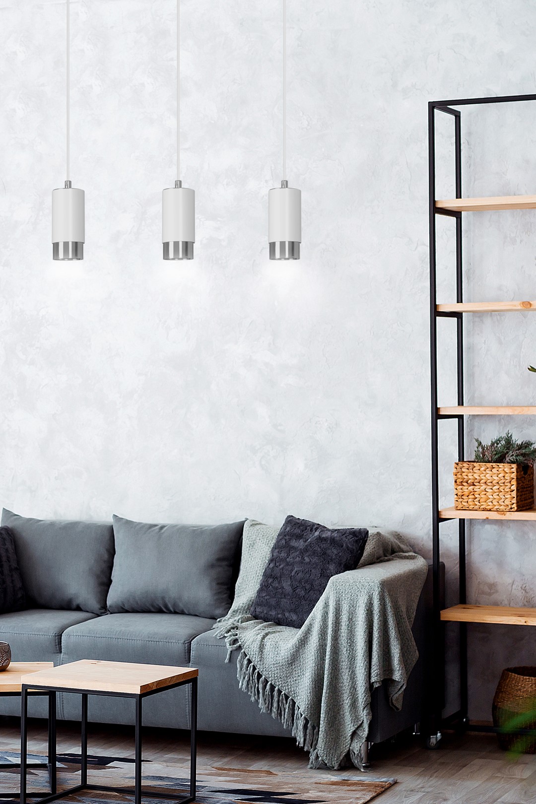 Emibig Visilica FUMIKO 230V 10W MAX LED GU10 Čelik Bijela/ Srebrna