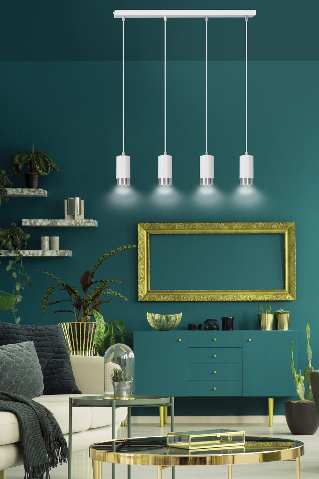 Emibig Visilica FUMIKO 230V 10W MAX LED GU10 Čelik Bijela/ Srebrna