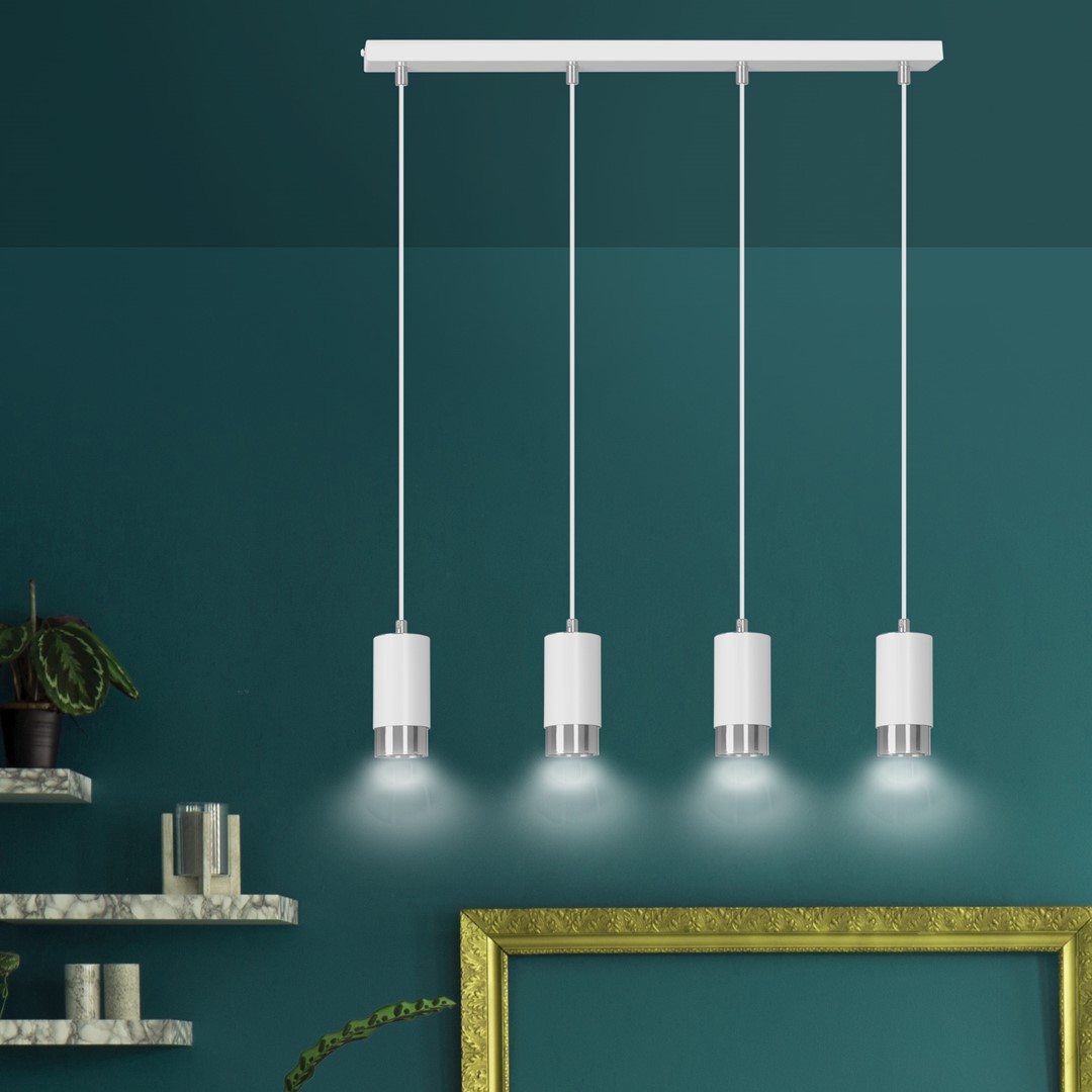 Emibig Visilica FUMIKO 230V 10W MAX LED GU10 Čelik Bijela/ Srebrna