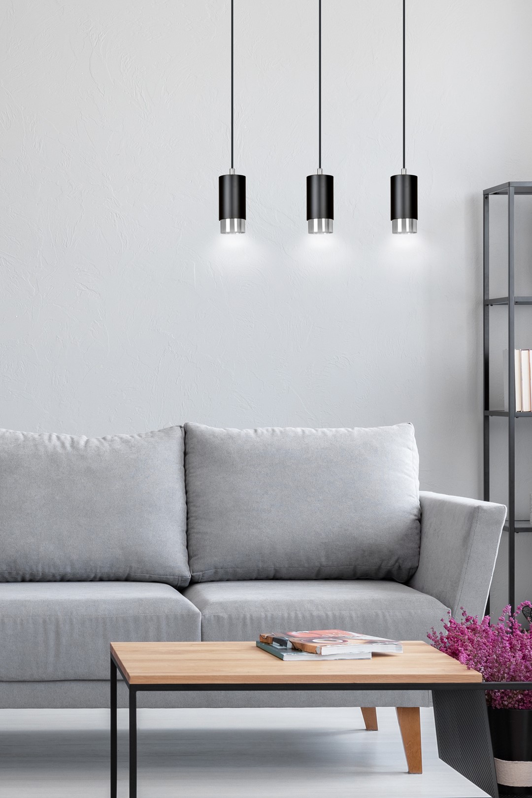 Emibig Visilica FUMIKO 230V 10W MAX LED GU10 Čelik Crna/ Srebrna
